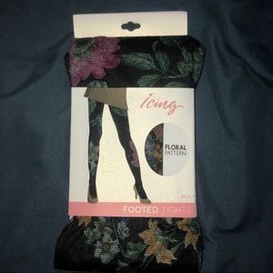 Brand new floral footed tights